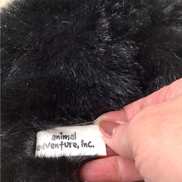 Animal Adventure Inc Plush Black Grey Gorilla with Checkered Bow Stuffed Animal - Picture 15 of 15